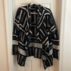 Inc fleece vegan leather blazer size L